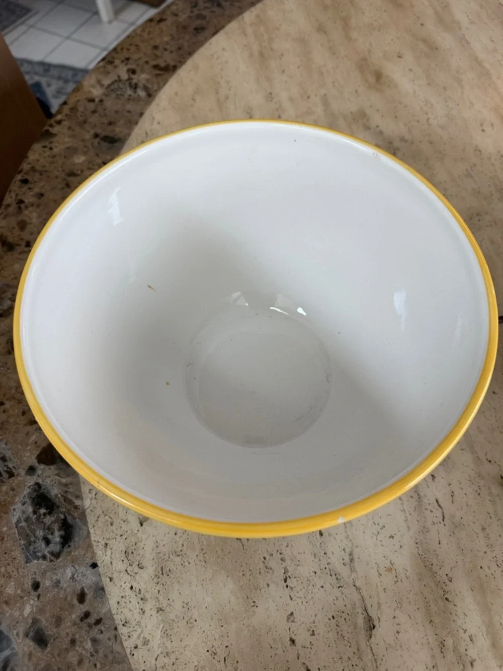 Crate&Barrel Ceramic Mixing Bowl in Yellow, Turquoise and White
